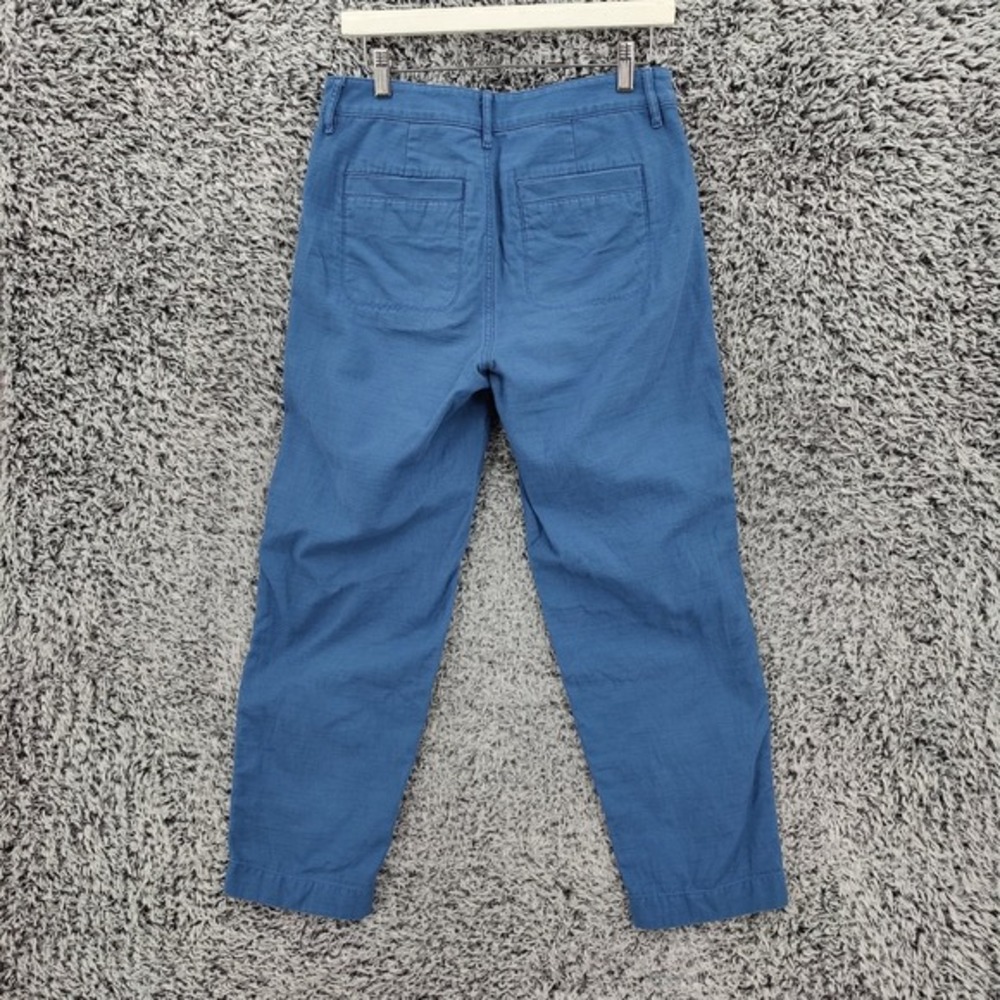 J.Crew Cotton Camp Pants Womens Coastal Slim Chino SZ 4 Blue Resort Travel Beach - Picture 5 of 16